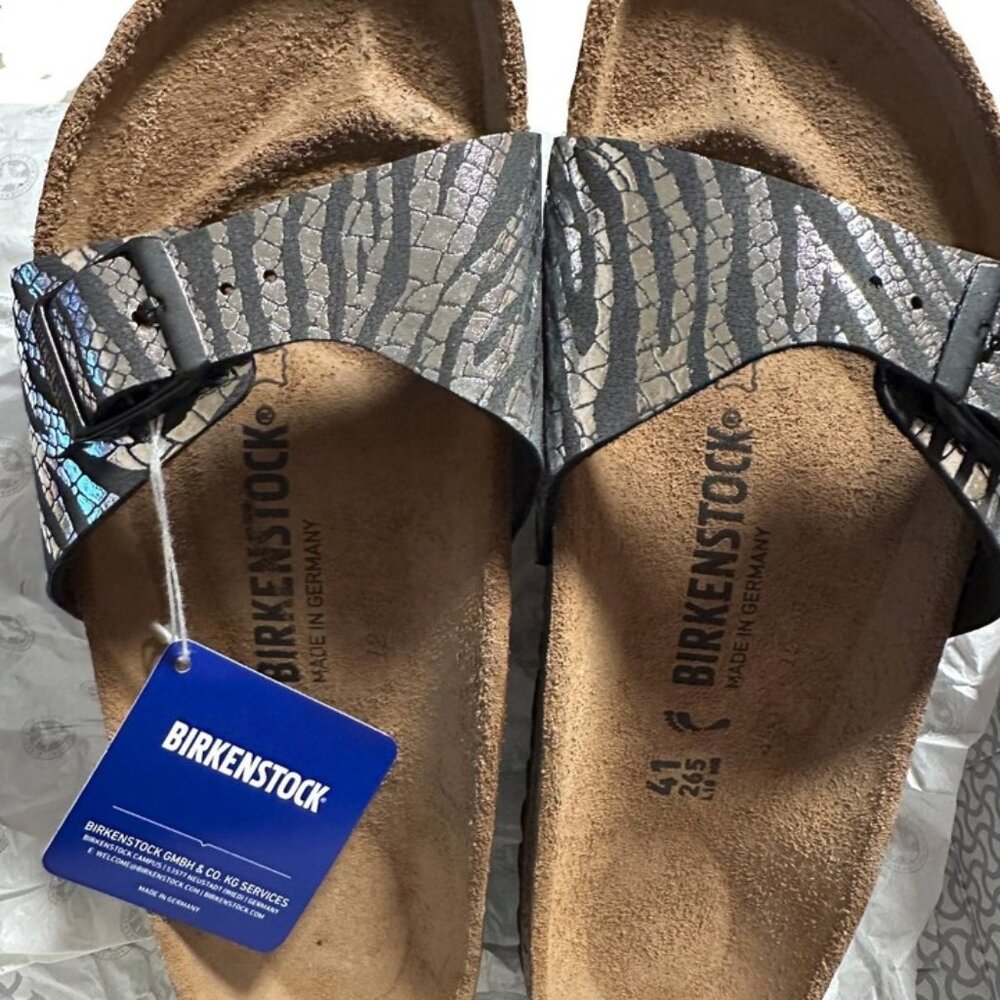 Birkenstock Unisex Madrid BS, Black Zebra Silver, 10 Women/8 Men